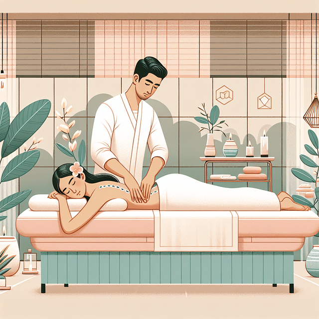 therapist performing a signature massage at a luxury spa