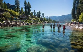 Is the water temperature in Lake Tahoe warm enough for swimming during the summer?
