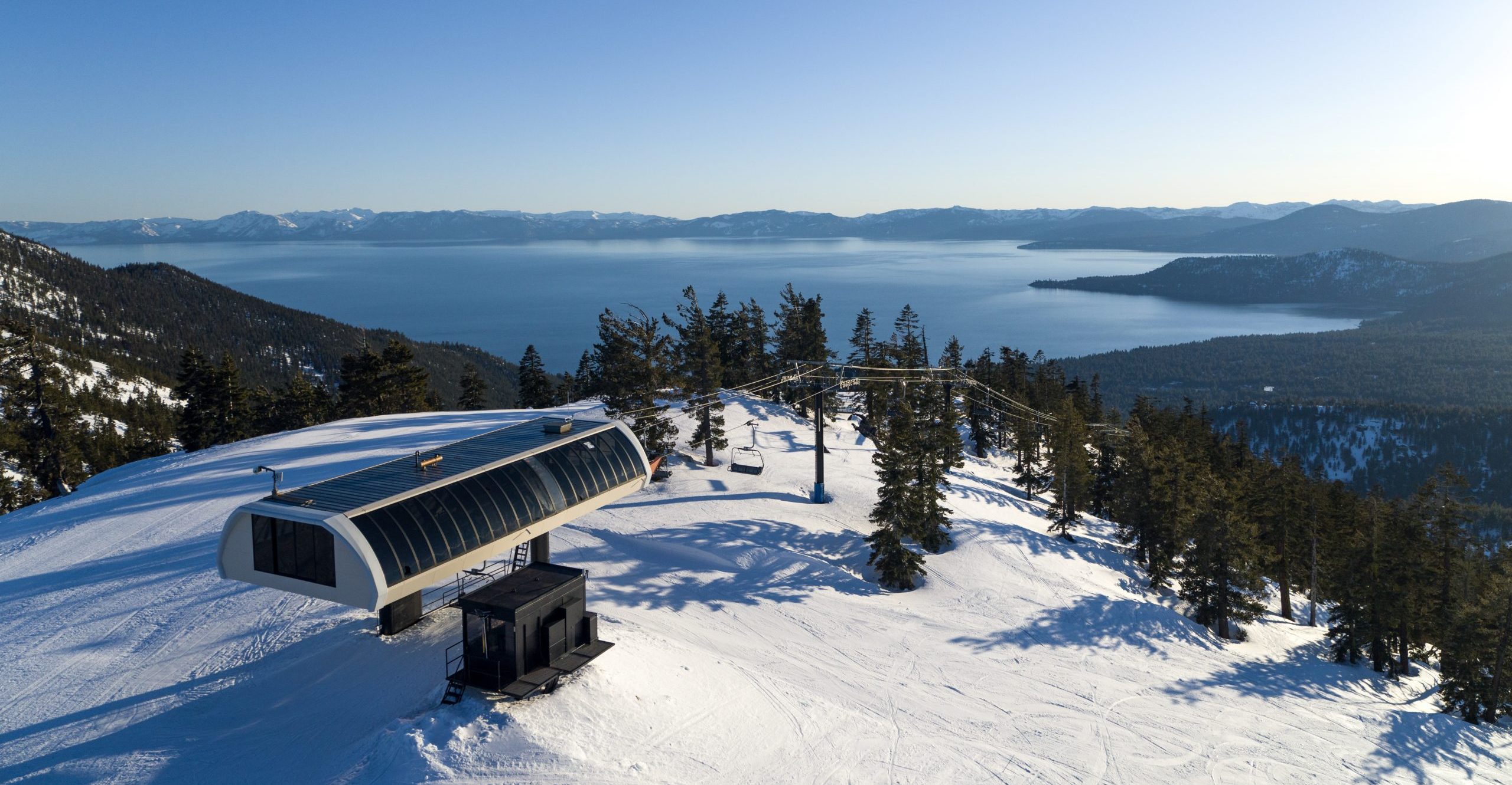 Skiers enjoying winter sports at Diamond Peak Ski Resort, Lake Tahoe