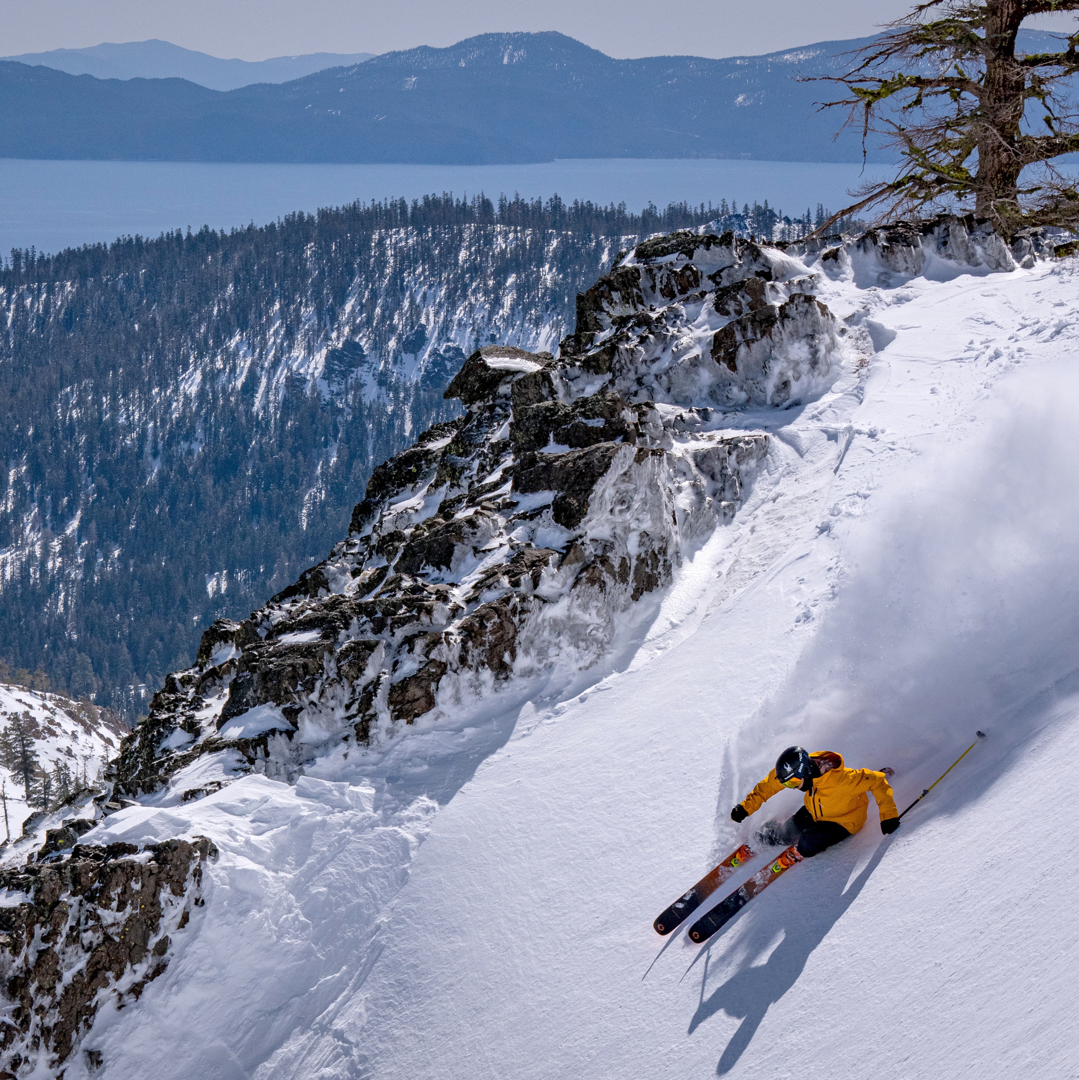 Skiers enjoying the slopes at Squaw Valley Alpine Meadows, Lake Tahoe